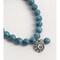 Earth&#x27;s Jewels Semi-Precious Dyed Re-constructed Turquoise Stretch Bracelets, Flower Charm